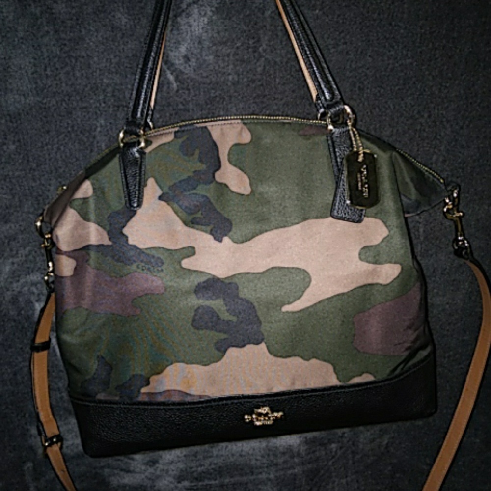 Coach Camo Nylon Satchel